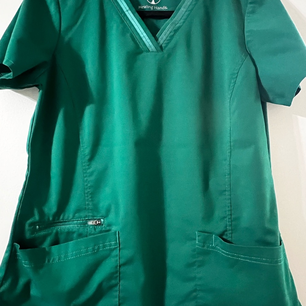 Healing Hands Hunter Green Scrub Set